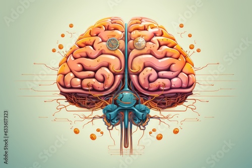 Illustration of an abstract digital human brain