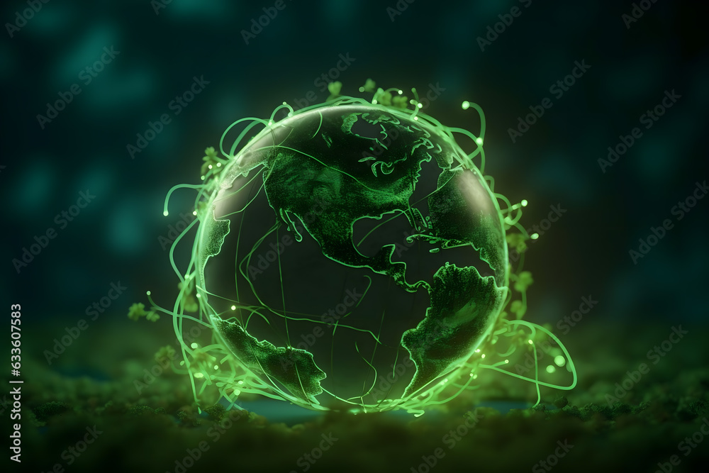 Obraz premium renewable energy light bulb with green energy, Earth Day or environment protection Hands protect forests that grow on the ground and help save the world, solar panels