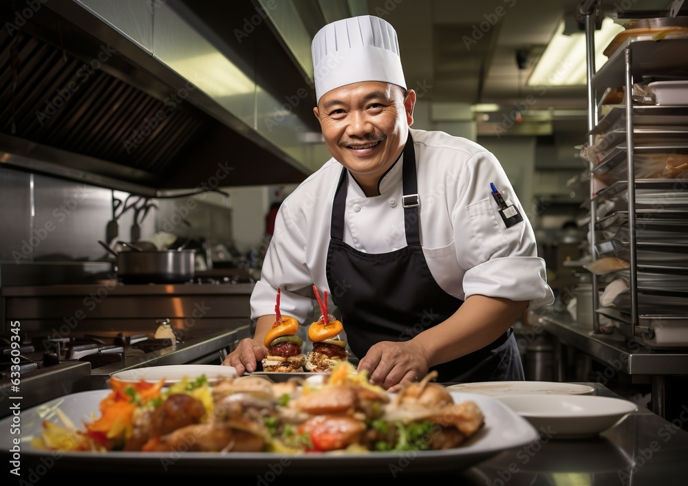 Culinary Masterpiece: Chef Crafting Delights in a Professional Kitchen. Generative Ai Culinary Masterpiece: Chef Crafting Delights in a Professional Kitchen. Generative Ai