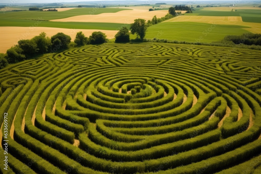 crop circles forming a maze-like pattern in cornfields crop circles forming a maze-like pattern in cornfields