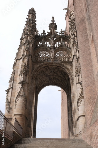Albi cathedral entrance. Gothic design. France.