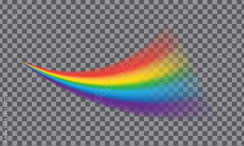 Realistic rainbow shape isolated on transparent background