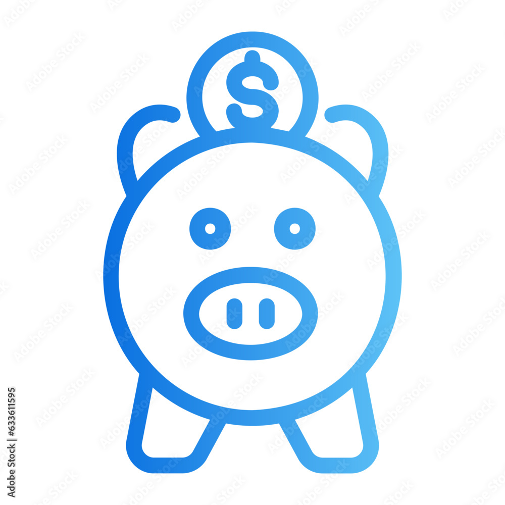 piggy bank gradient icon piggy bank gradient icon