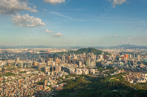서울전경 남산타워 도시