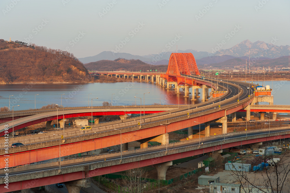 Obraz premium 서울 한강 방화대교 야경