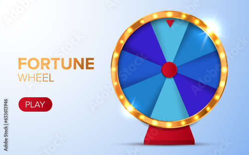 Wheel of fortune banner. Spinning casino wheel
