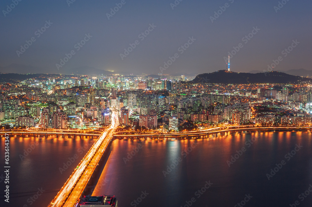 서울 남산타워 한강 야경