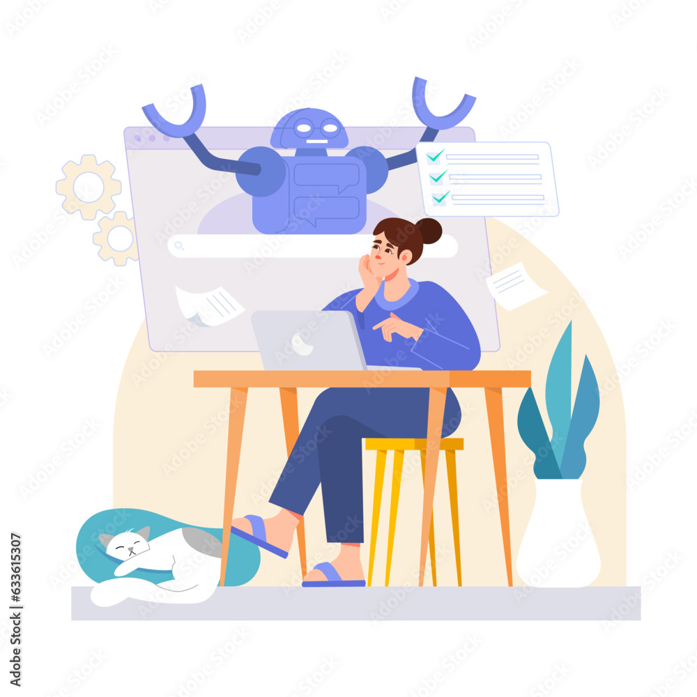 Chatting with AI chat GPT illustration Chatting with AI chat GPT illustration