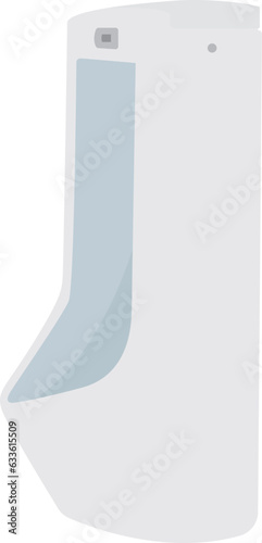 Illustration of white ceramic male urinal in flat design