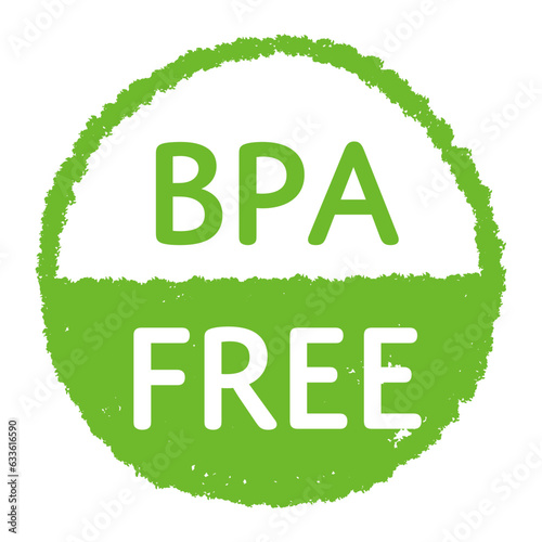 BPA Bisphenol A free green badge. Vector flat icon for non toxic plastic.