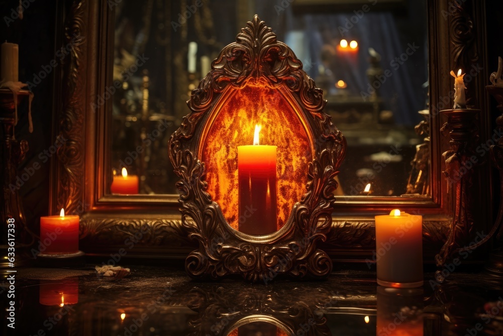 reflection of candle flame in a mirror reflection of candle flame in a mirror