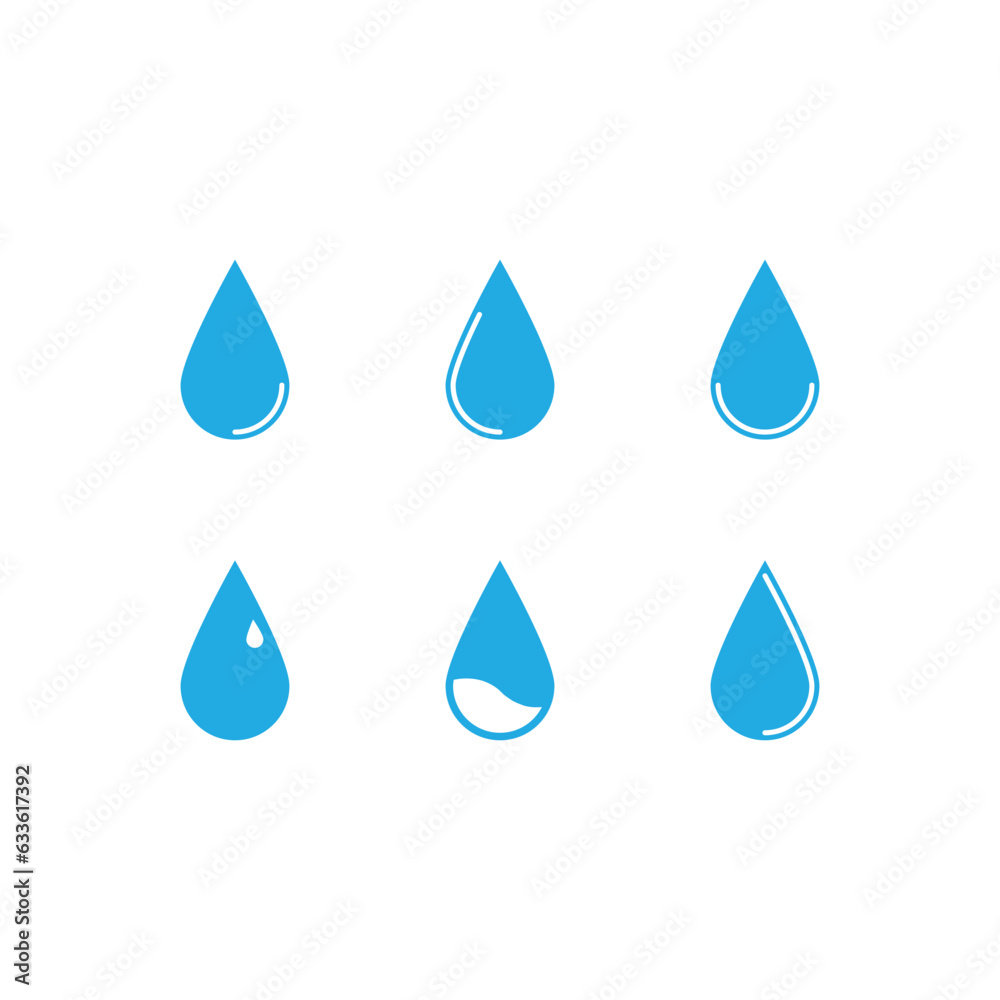 Water blue icon collection on white background Water blue icon collection on white background
