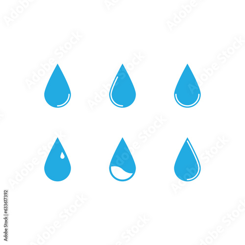 Water blue icon collection on white background
