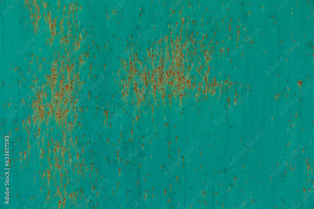 Metal Rusty Painted Surface Close Up Green Texture