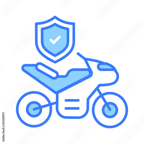 Bike insurance vector design, motorcycle insurance icon isolated on white background