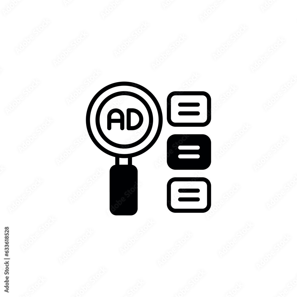 AD Survy icon design with white background stock illustration AD Survy icon design with white background stock illustration