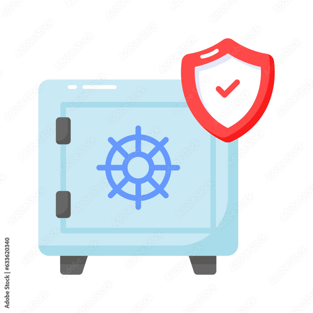 Money locker, bank locker with safety shield, locker security, safe vault vector design Money locker, bank locker with safety shield, locker security, safe vault vector design