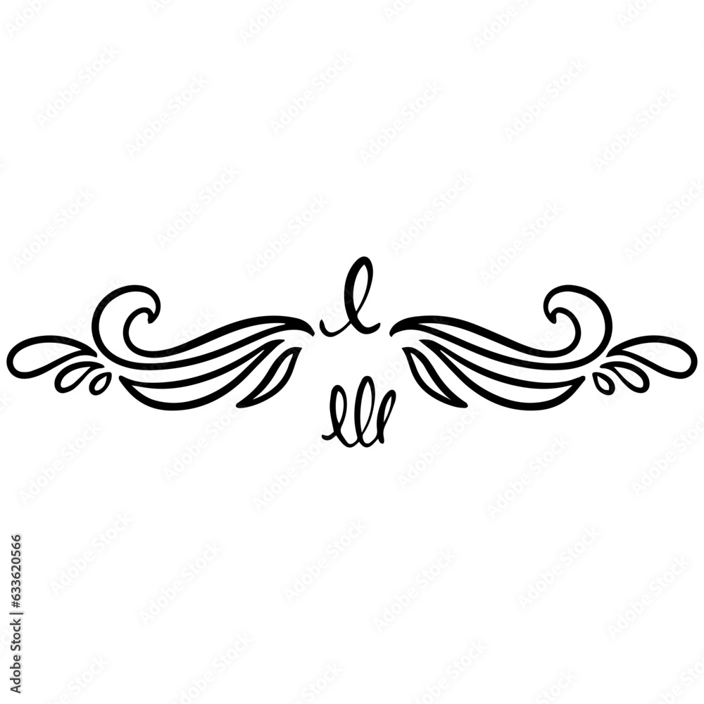 Hand drawn calligraphy style divider vector art Hand drawn calligraphy style divider vector art
