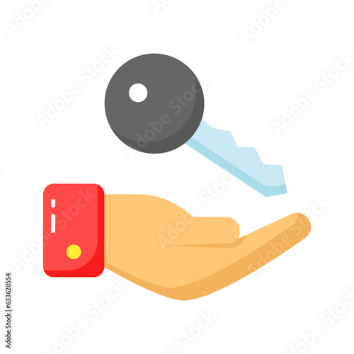 Key handover of key care icon design, isolated on white background