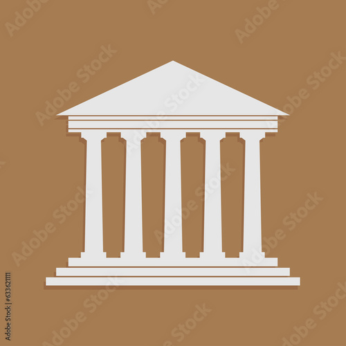 Architecture greek building symbol. ancient monument icon. University Icon. Bank Icon.