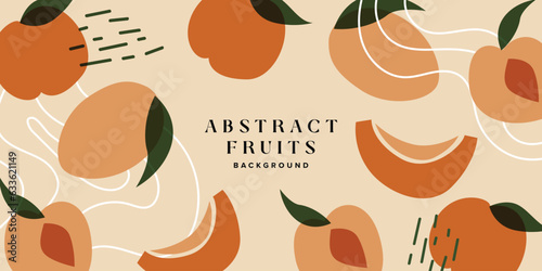 Orange Modern Abstract Fruit Illustration Background
