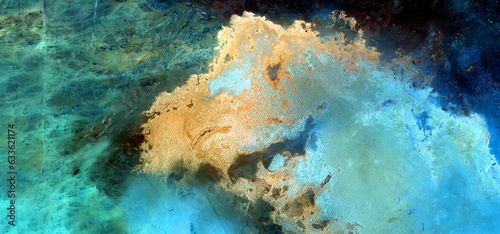 Bild auf Leinwand the waste island,  abstract photography of the deserts of Africa from the air