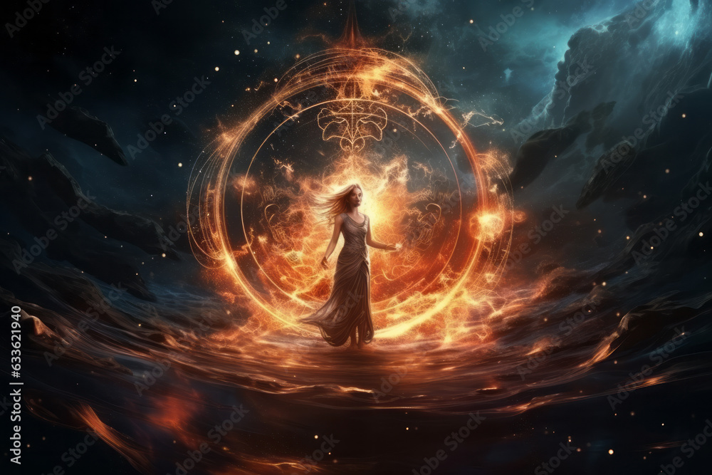Obraz premium Cancer Zodiac Sign with Enchanting Light in Celestial Space