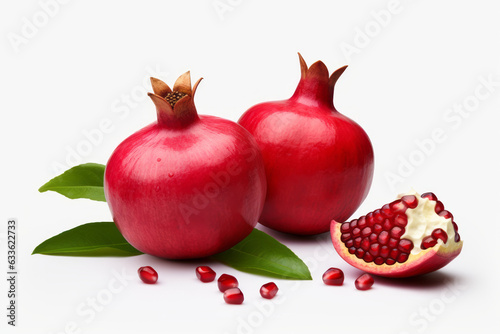 Vibrant Pomegranate on a Clean White Background