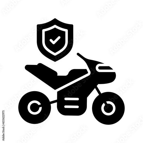 Bike insurance vector design, motorcycle insurance icon isolated on white background