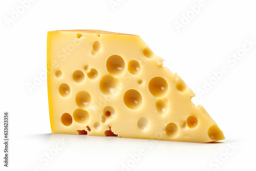 Delicious Swiss Cheese Slice on a Clean White Background