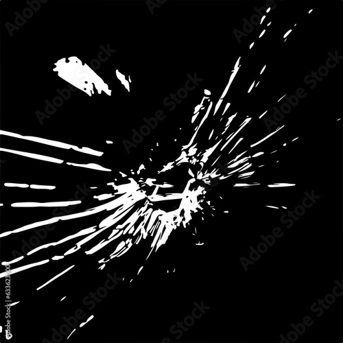 Broken glass frame, the cracks texture background, vector illustration.