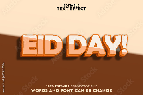 eid day editable text effect emboss modern style