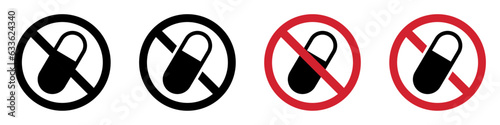 No pill vector signs set