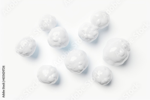 Whimsical Cloud Marbles on a Clean White Background