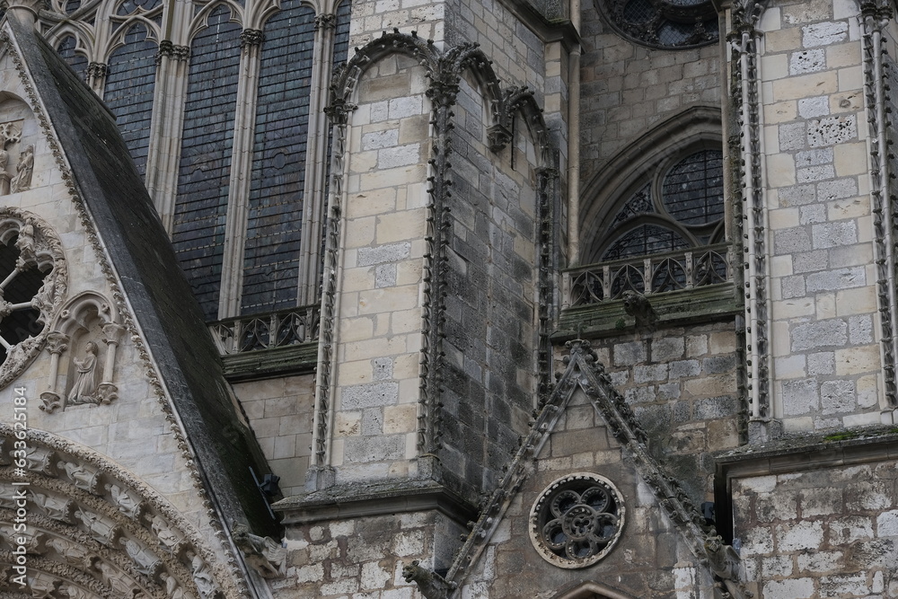 Obraz premium Gothic cathedral of Saint Etienne, Bourges. Facade detail.