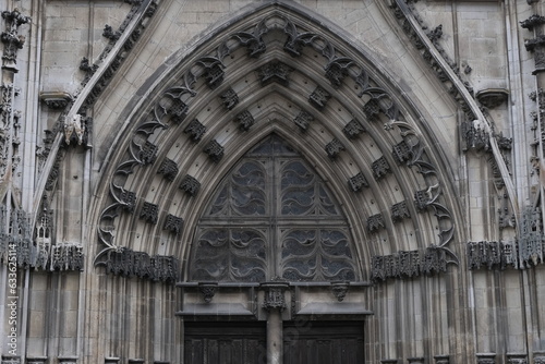 Saint Etienne Cathedral, Toul. Gothic architecture details. Entrance.