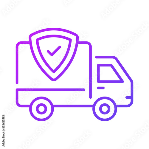 An eye catching icon of auto insurance, cargo van insurance concept vector