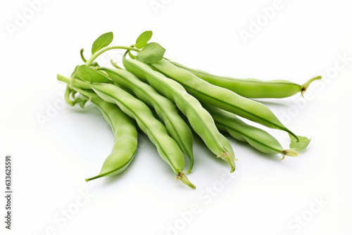 Fresh and Vibrant Green Beans on a Clean White Background