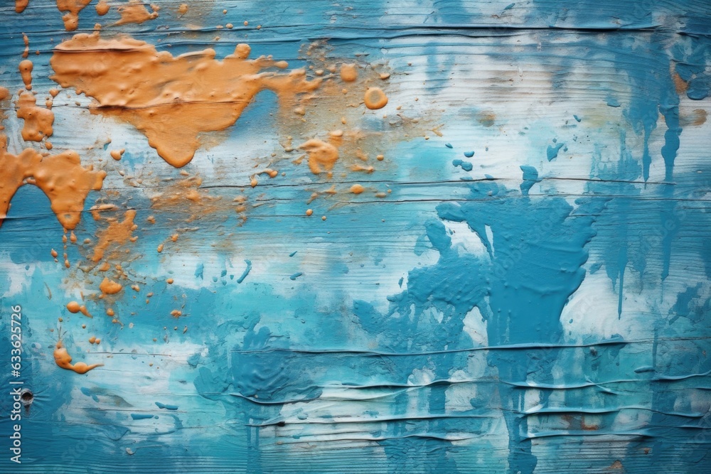 macro shot of paint texture on wooden fence