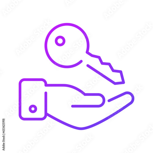 Key handover of key care icon design, isolated on white background