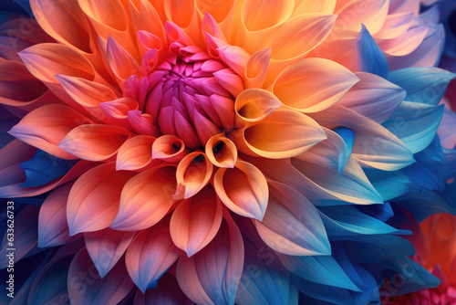 Abstract Beautiful Colorul Flower Background extreme closeup. Generative AI