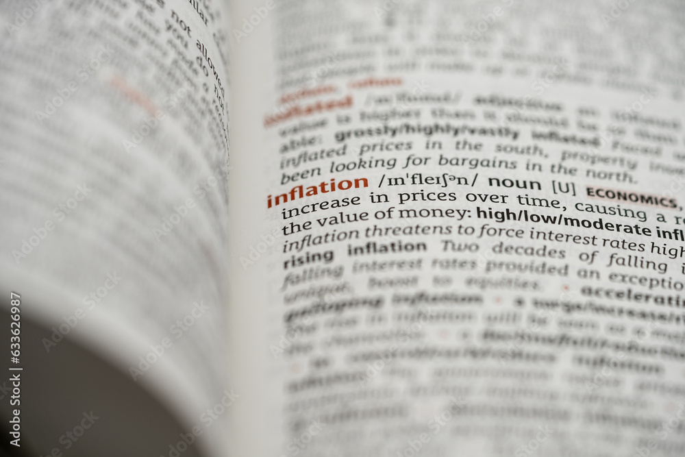 close up of a dictionary with the definition of word inflation close up of a dictionary with the definition of word inflation