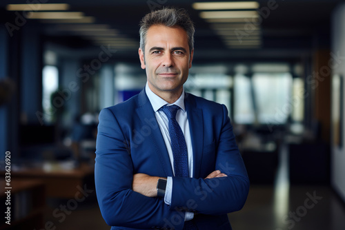 Businessman Ceo standing in office arms crossed pose