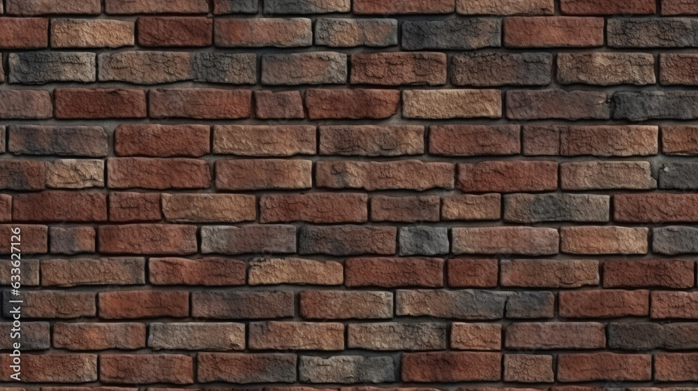 old red brick wall. Generative Ai. old red brick wall. Generative Ai.