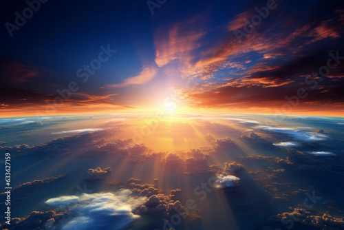 Radiant Sunrise Illuminating Earth s Orbit