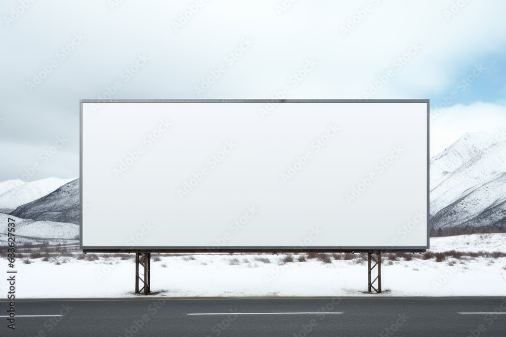 Blank Billboard Mockup on White Background
