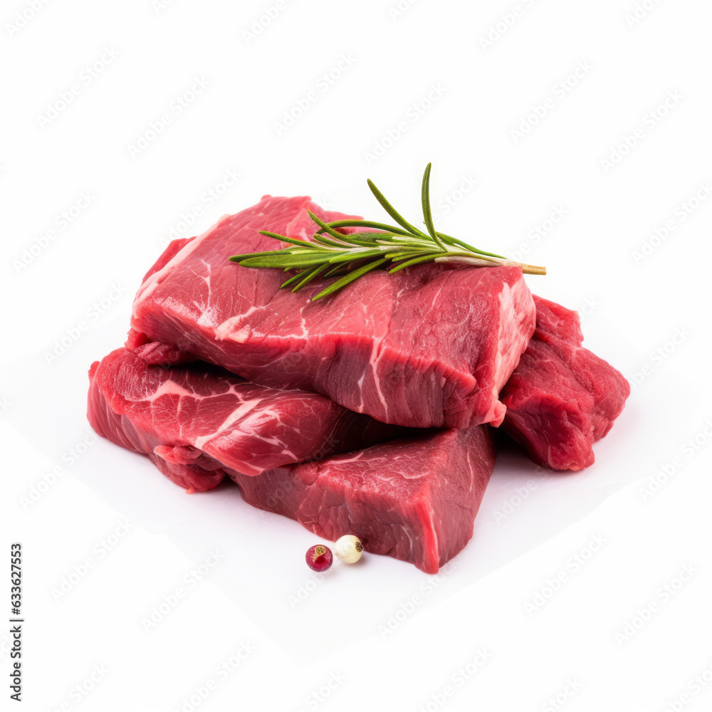Delicious Bison Meat on a Clean White Background