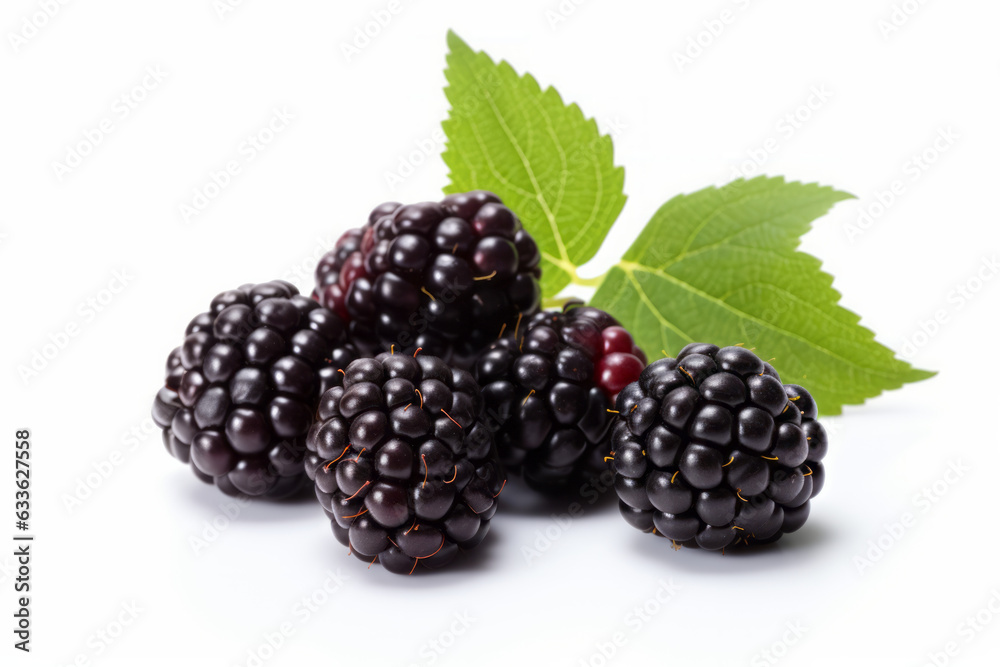 Fresh and Juicy Blackberry on a Clean White Background Fresh and Juicy Blackberry on a Clean White Background