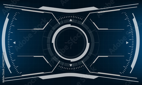 HUD sci-fi interface screen view blue design virtual reality futuristic technology display vector