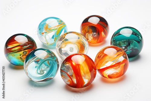 Colorful CAC Marbles on White Background
